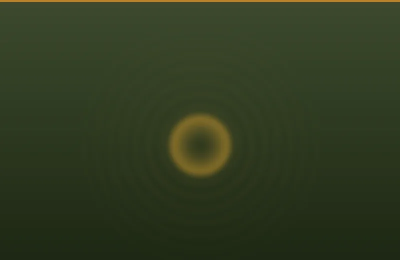 Concentric rings expanding outward on deep green